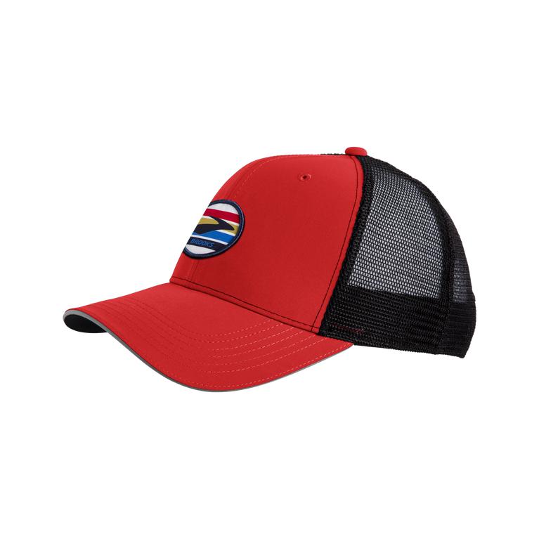 Brooks DISCOVERY TRUCKER Running Hat Womens Online - Jamberry/Red/Path Stripe (UOV165472)
